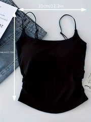 Girls' Viscose Pleated Strapless Camisole Bra with Fixed Breast Pads for 12-13 Years