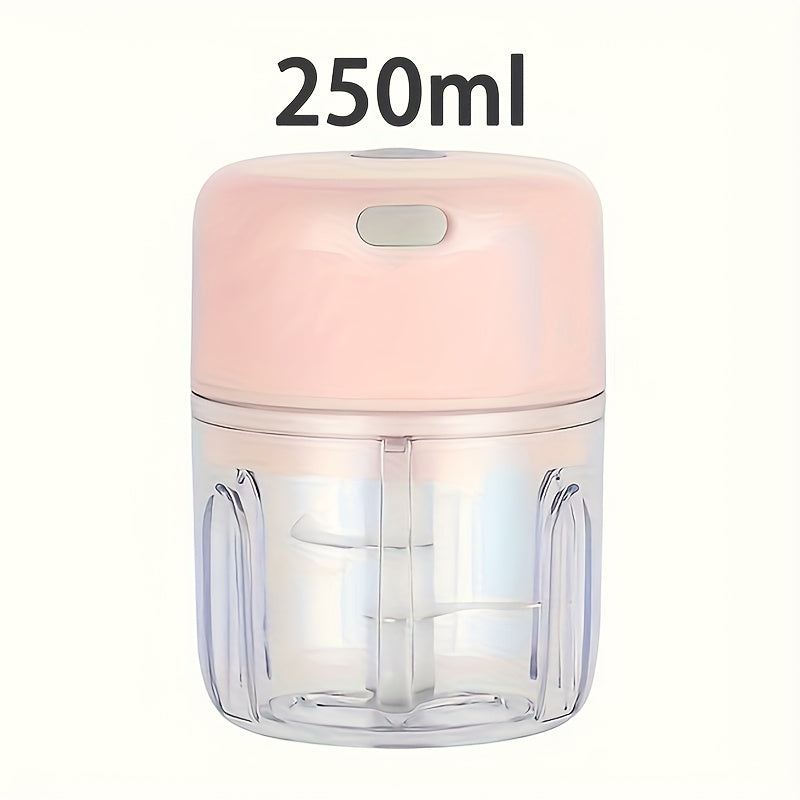 Portable Electric Mini Garlic Chopper 100/250ML Rechargeable Kitchen Gadget