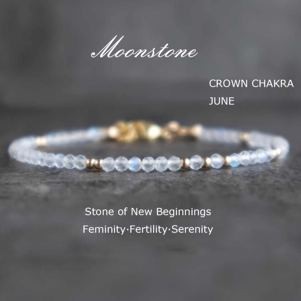 Women’s Moonstone and Sunstone Beaded Bracelet for Gift and Jewelry