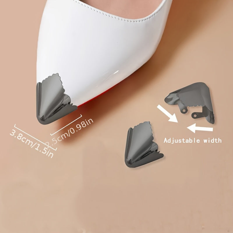 Metal High Heel Toe Protectors Durable Pointed Cap Covers Shoe Repair Black White Red