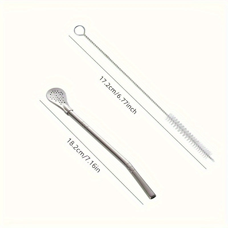 Stainless Steel ichimlik uchun idishlar to'plami, quvurlar, cho'tka va filtr aksessuarlar bilan