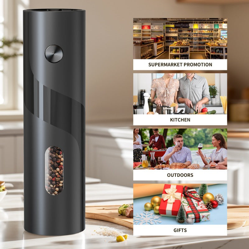 Electric Salt and Pepper Grinder Adjustable Refillable Battery-Operated Automatic Kitchen Gadget