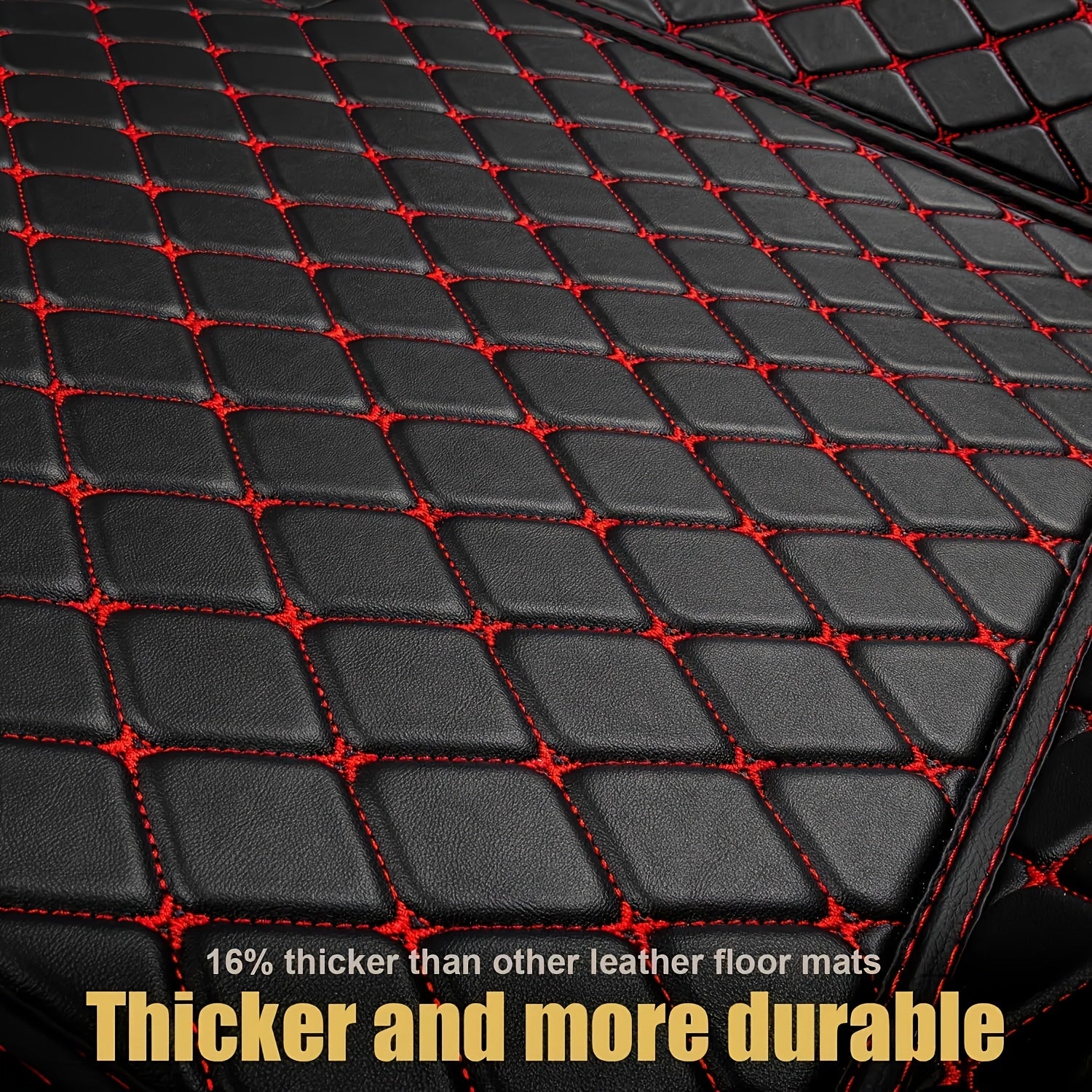 Ford Focus 2006-2011 Car Floor Mats PU Leather Quilted Diamond Pattern Black Interior Protection