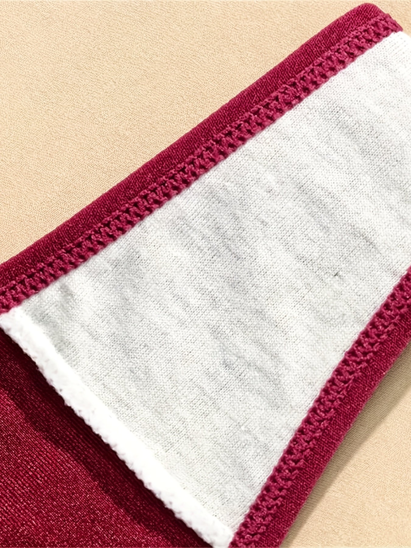 Set of 3 Women's Solid Color Low Waist Stretchy V-String Thongs Lingerie