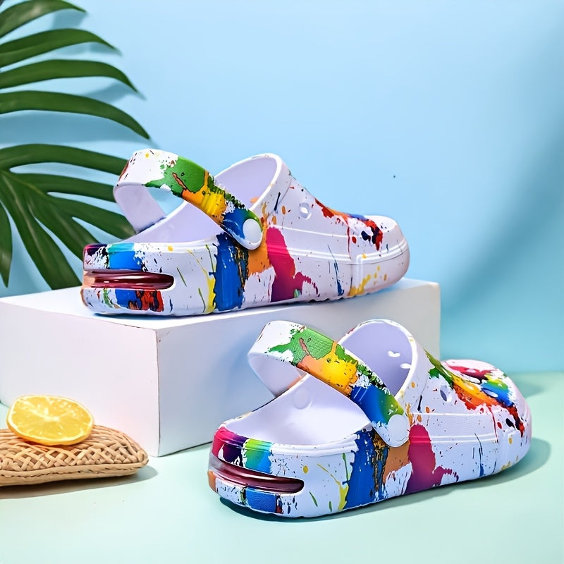 Women's Graffiti Print Clogs Lightweight Non-Slip Summer Garden Shoes