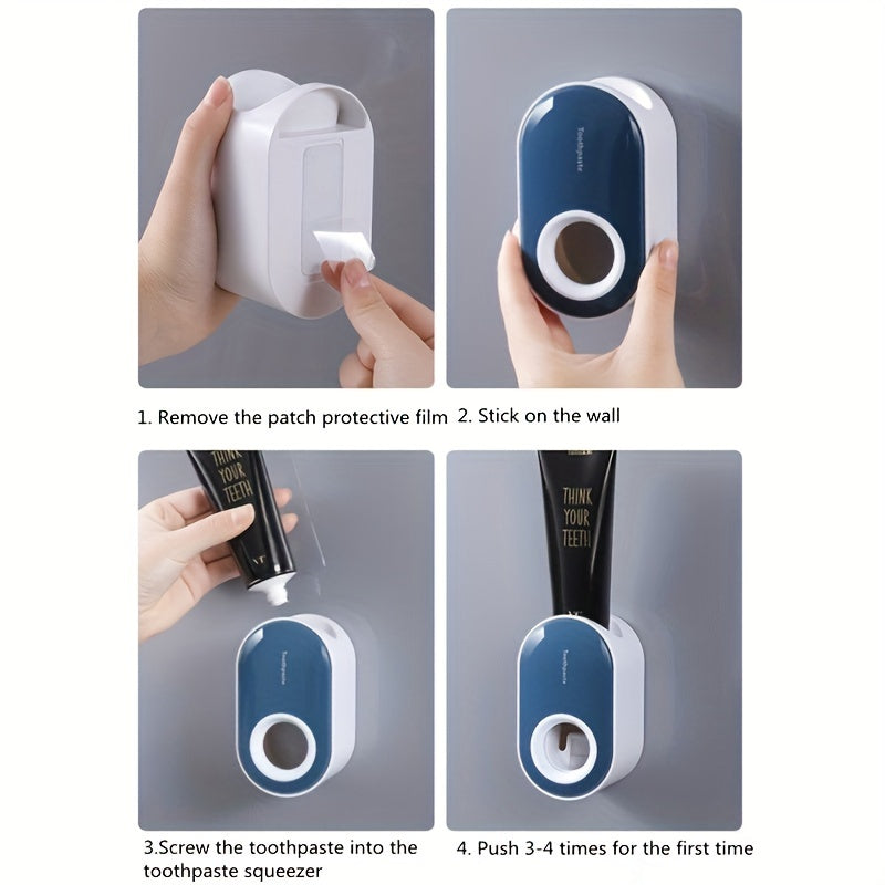 Automatic Toothpaste Dispenser Wall Mount Bathroom Accessories Set