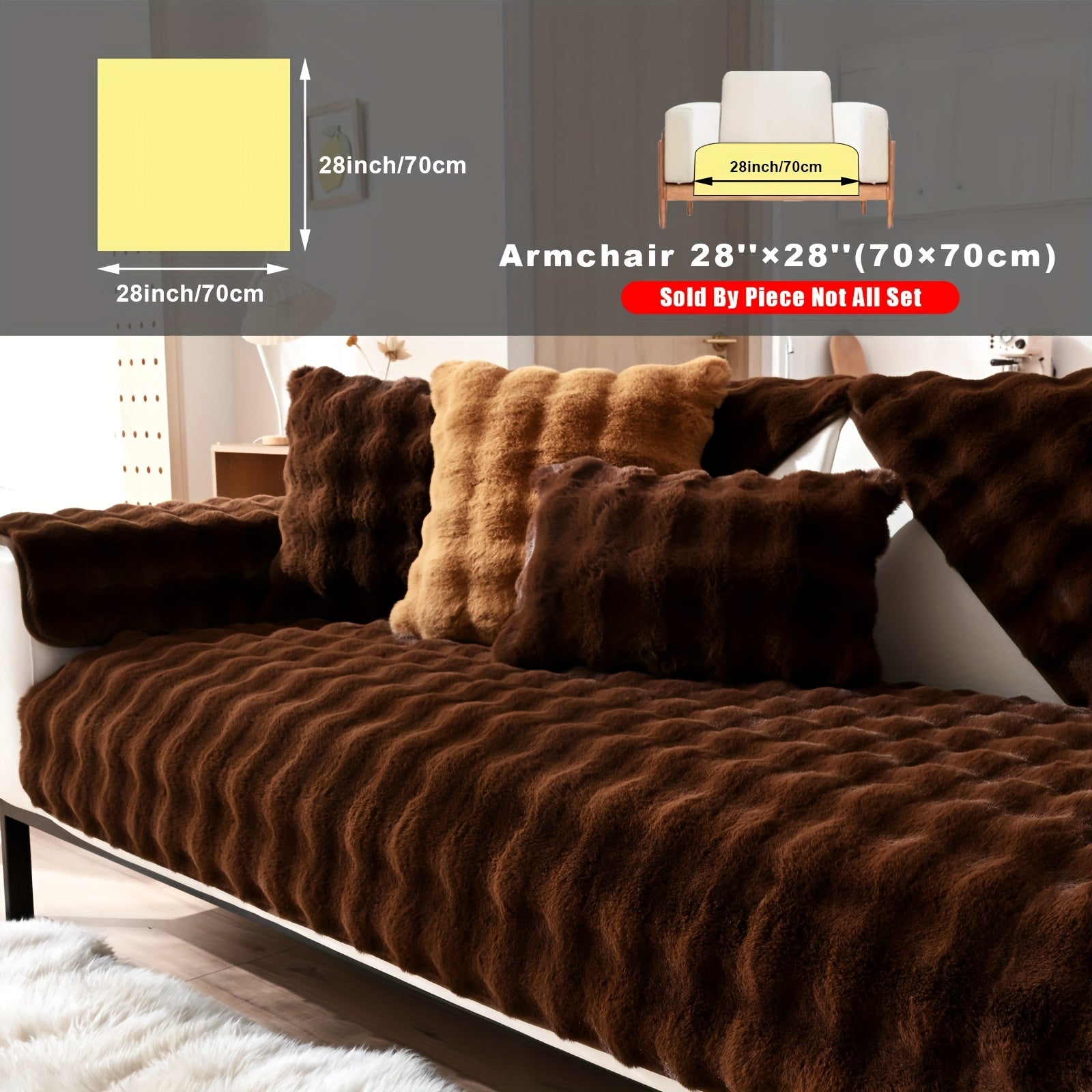 Накидка на диван из флиса для 2-4 местных диванов в 8 цветах, моющаяся в машине, дружелюбная к питомцам, современный дизайн