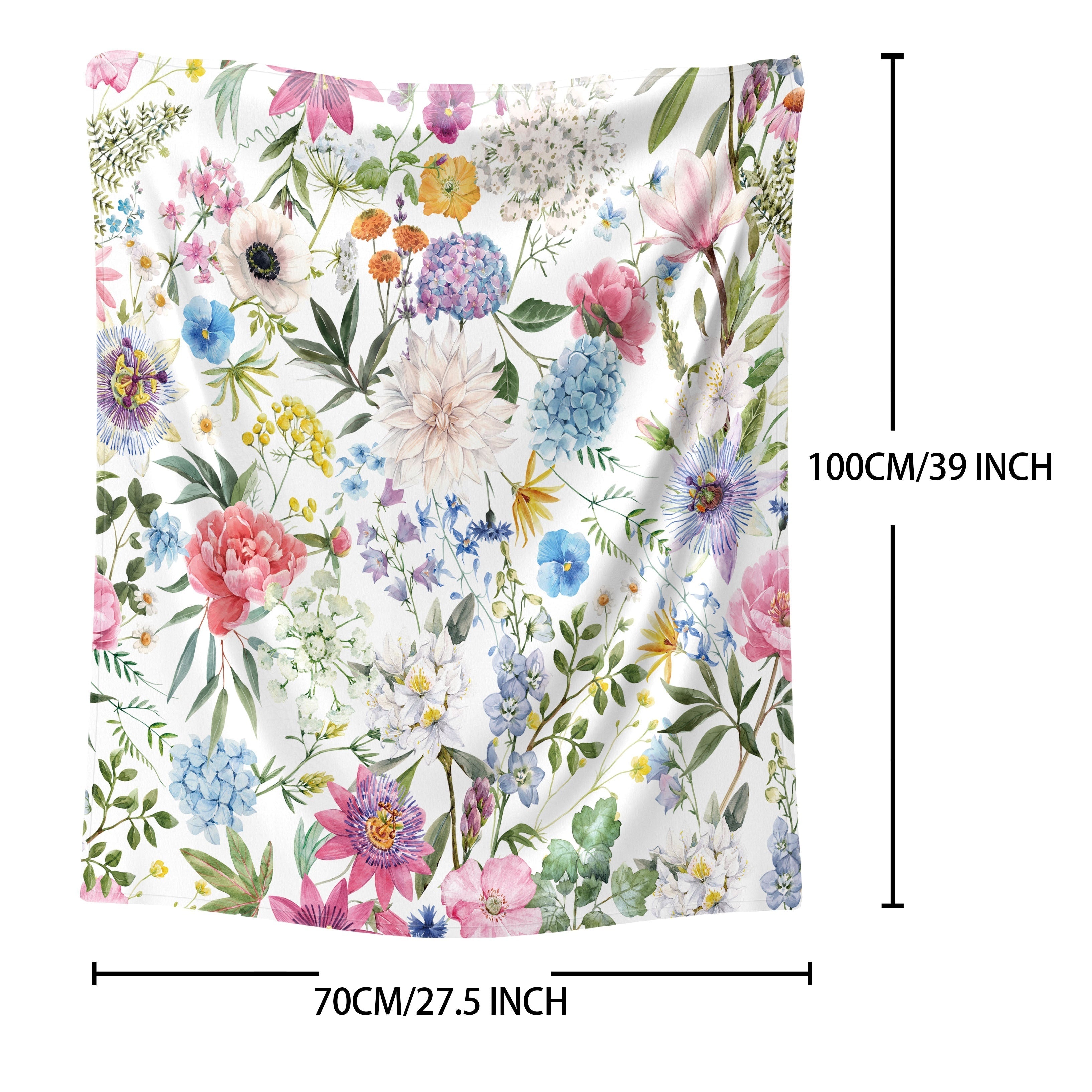 Cozy Flower Print Blanket for Girls and Adults Soft Warm All-Season Bedding