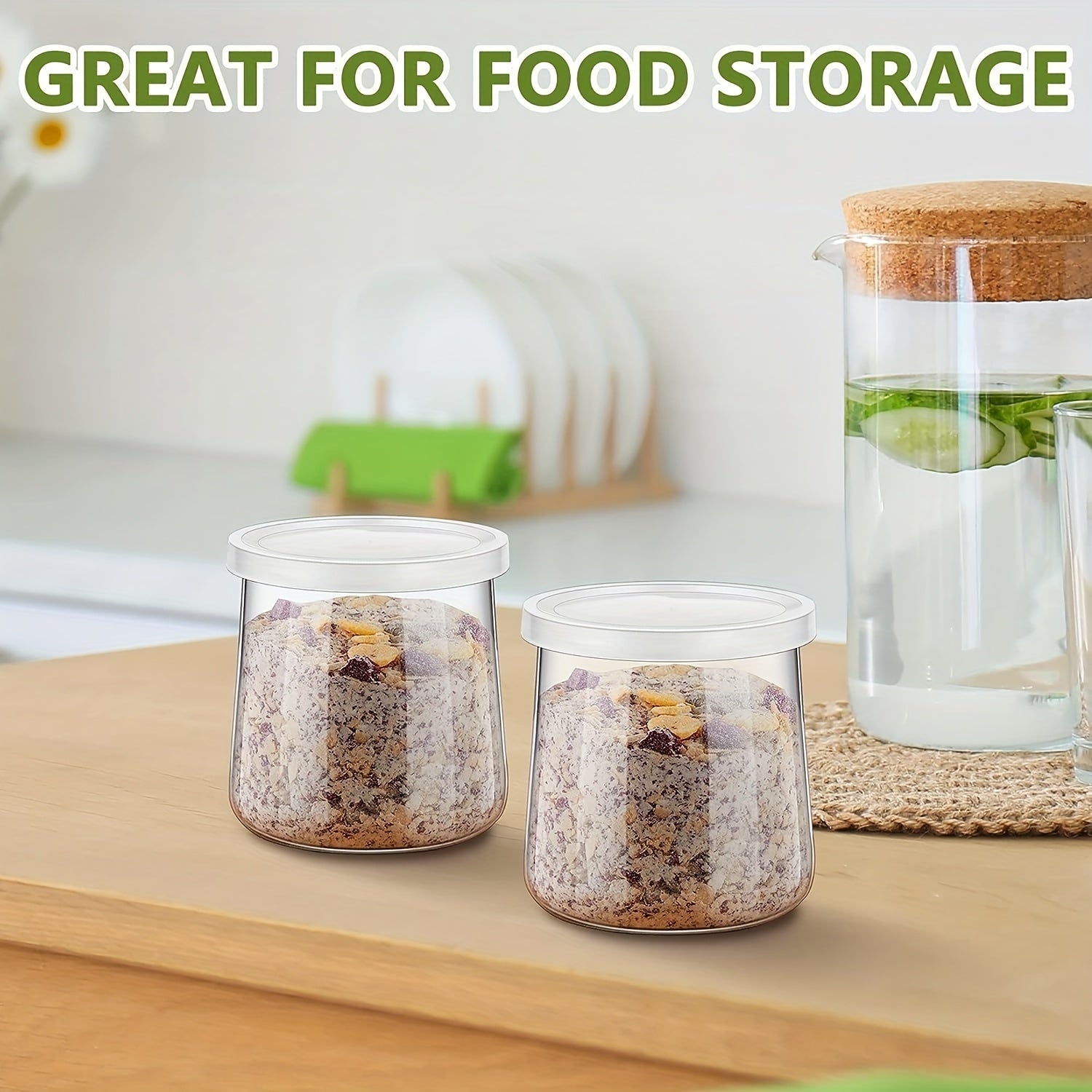 "Oui yogurt idishlari qopqog'i to'plami - 15, 25, 40 yoki 60 dona etiketkalar bilan mavjud, Oui idishlari va shishalari uchun qayta ishlatiladigan shisha qopqoq, oshxonada oziq-ovqat saqlash uchun xavfsiz"