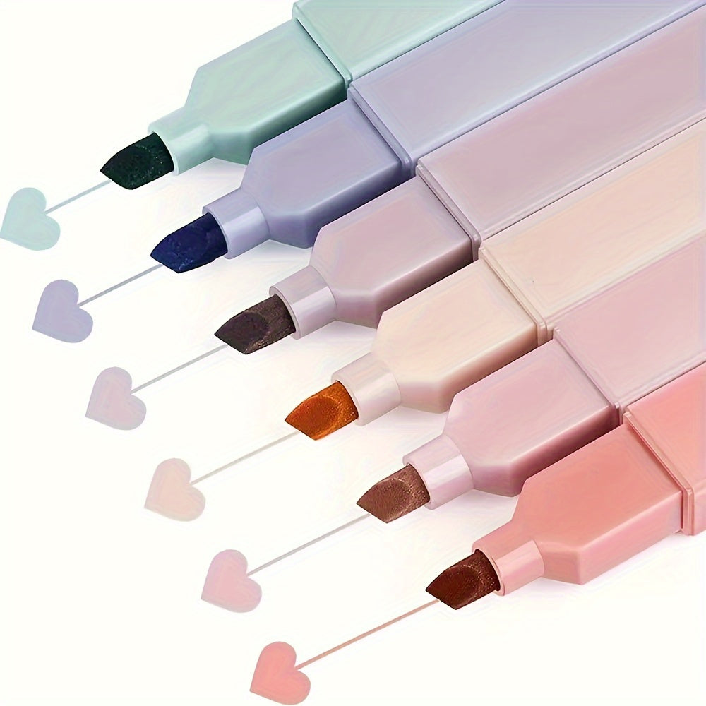 6 dona kvadrat tayoq belgilovchi markerlar, maktabga qaytish uchun kawaii ofis jihozlari, turli ranglarda