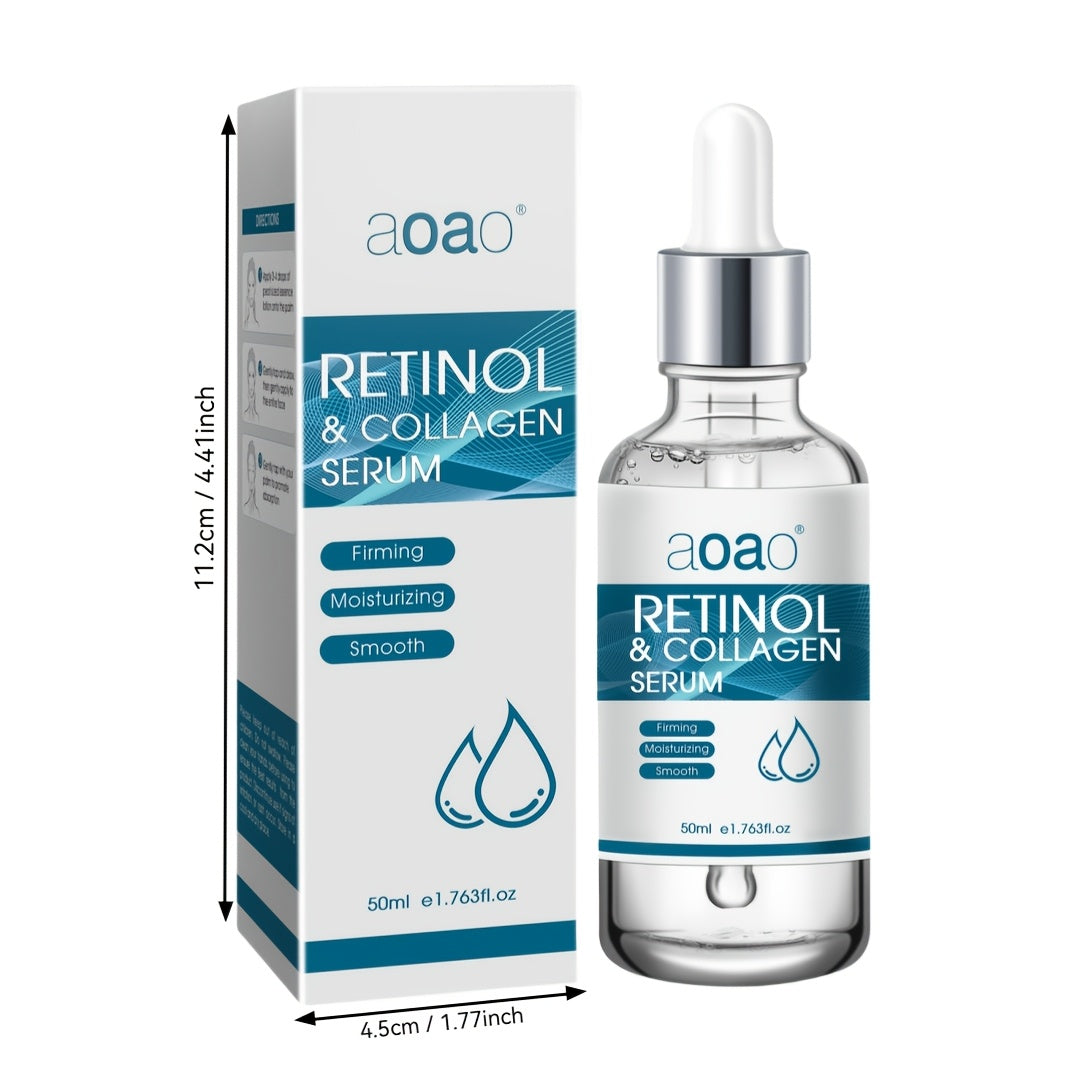 Unisex Facial Serum with Retinol Collagen Hyaluronic Acid Moisturizing Alcohol-Free