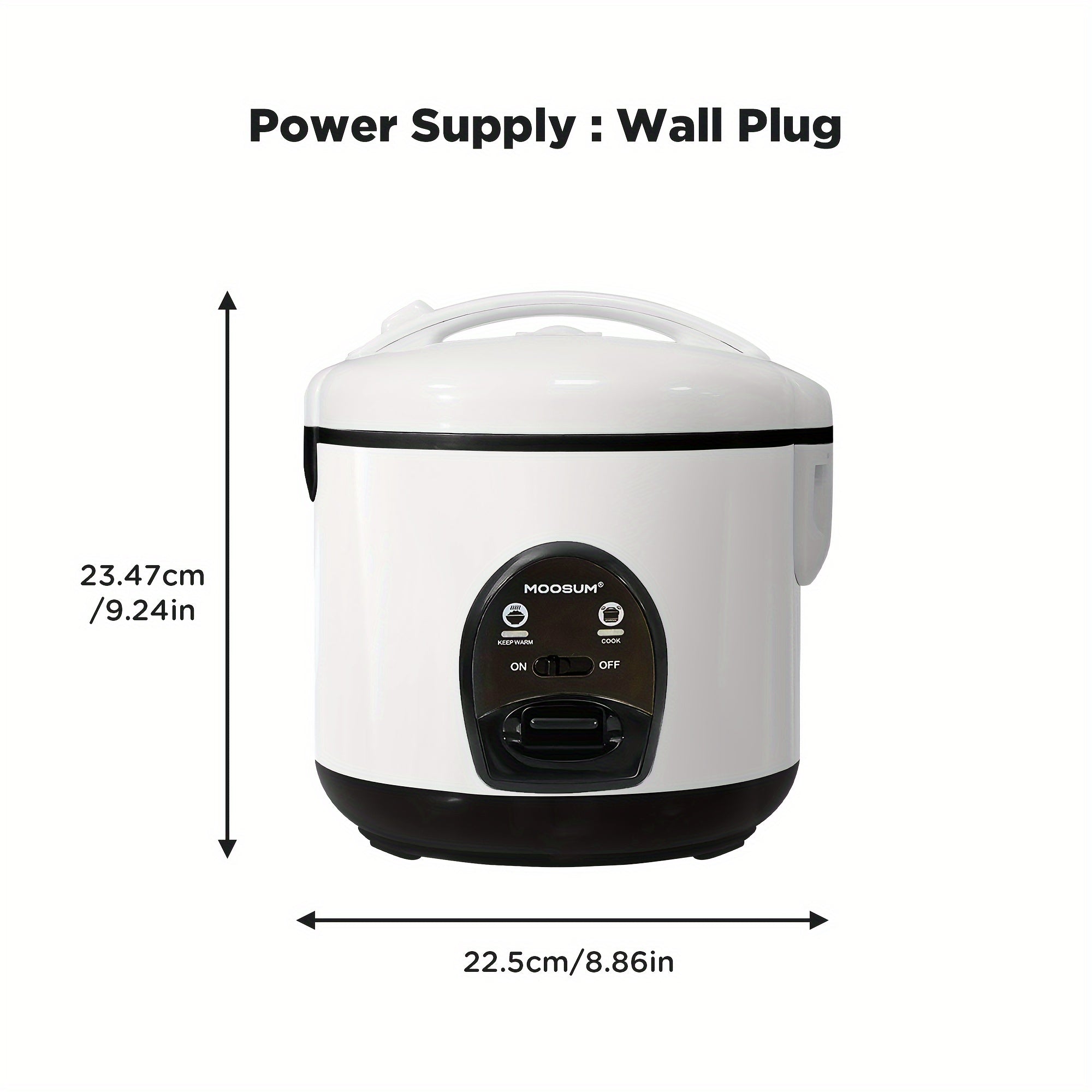 Rice Cooker 0.8L One-Button Operation Keep Warm Steam Insert Spoon Cup
