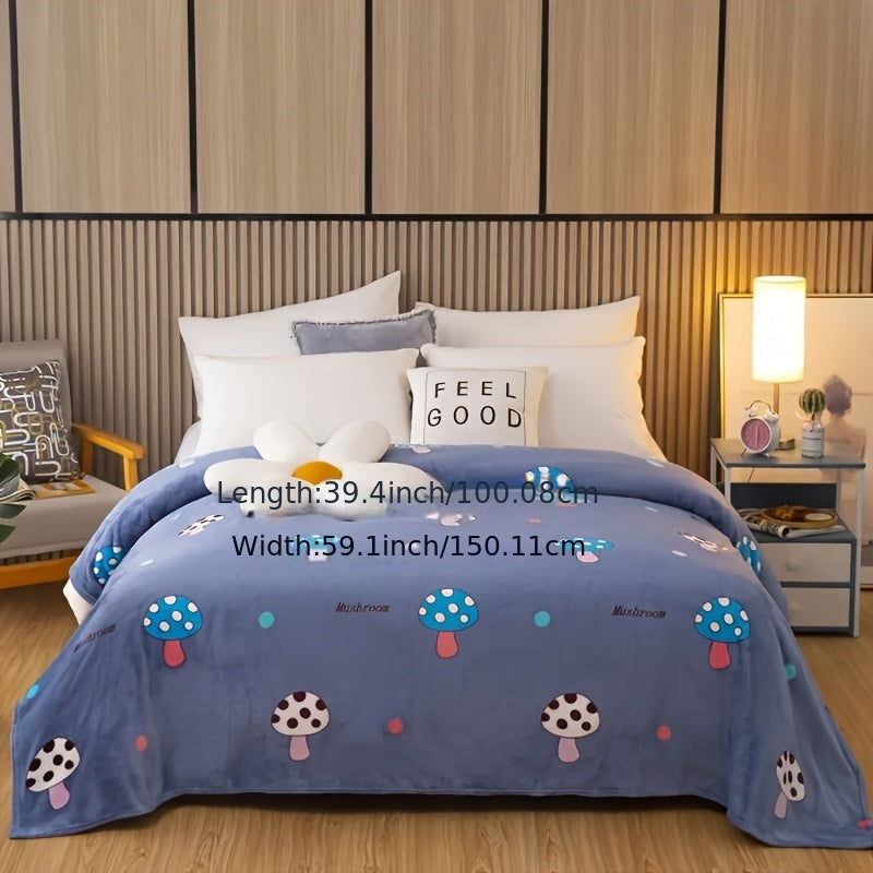 Голубое и белое полосатое одеяло из кораллового флиса с оленями, мягкое и уютное плюшевое для детей и взрослых