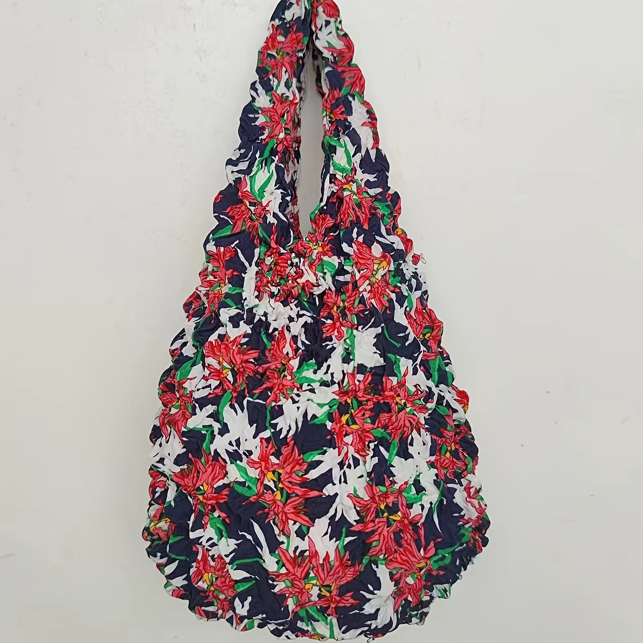 Gul naqshli qayta ishlatiladigan oziq-ovqat to'plami, cho'ziladigan sumka, xarid qilish uchun yelka sumkasi, qisqaradigan saqlash sumkasi, ayollar uchun mukammal sovg'a, xarid qilish va sayohat uchun ideal, ajoyib oshxona tashkilotchisi va aksessuar.