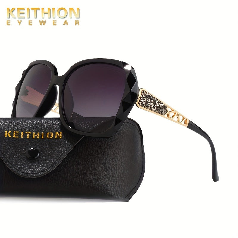 Gafas de sol vintage para mujer con lentes de gradiente y caja de regalo