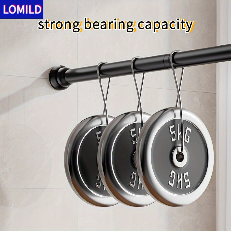 Stainless Steel Black Telescopic Rod for Shower Curtains and Drapes