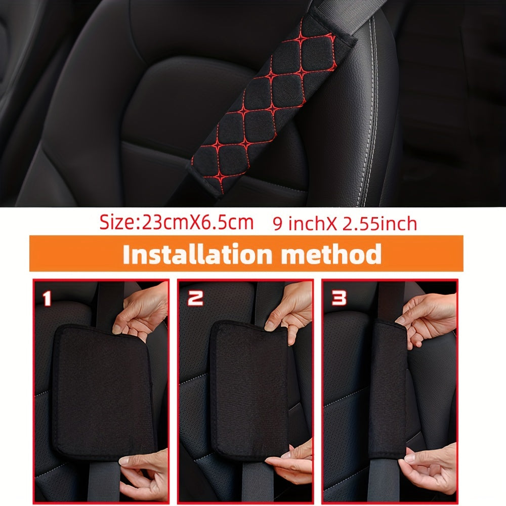 Car Seat Belt Shoulder Cover Embroidered Fabric Safety and Comfort