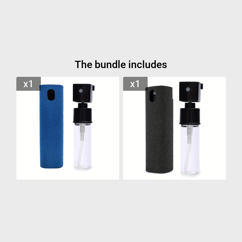 2in1 Microfiber Screen Cleaner Spray Bottle Set for Phones Glasses Electronics
