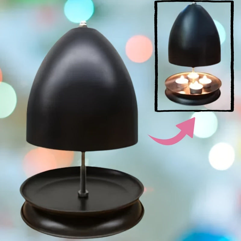 Black Portable Indoor-Outdoor Iron Heater for Tea Light Candle Heating Kit