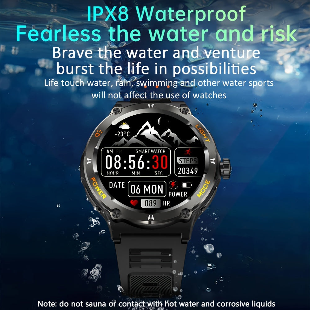 Unisex Outdoor Sports Smartwatch with 100+ Modes LED Light Call Answering Extended Battery