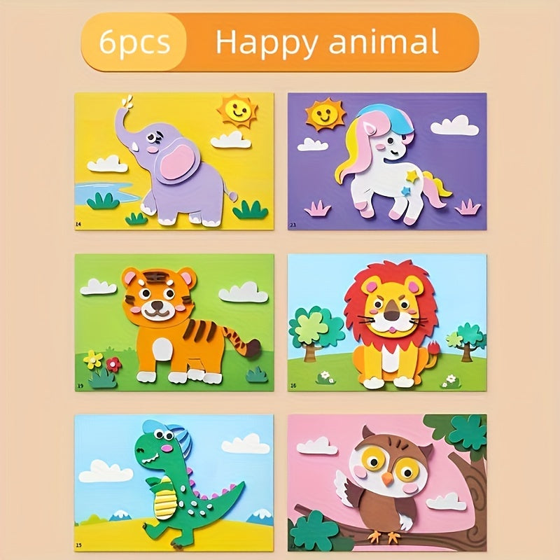 DIY 3D Stickers for Kids Educational Holiday Gift Paper Mixed Color Pack of 6 or 12