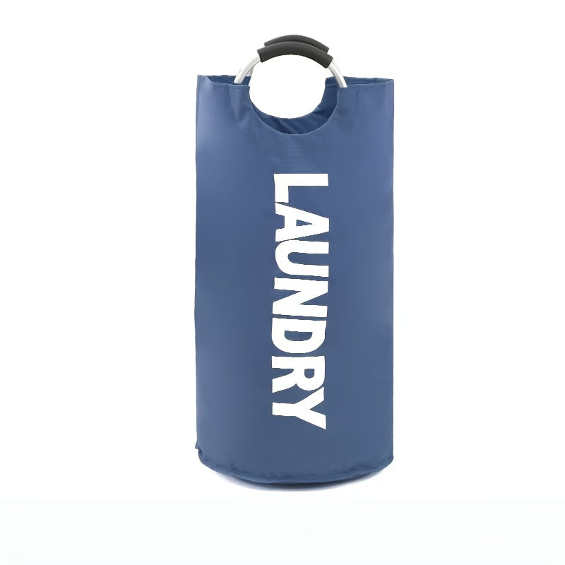 Qora suv o'tkazmaydigan kir yuvish savati 90L yig'iladigan mato qutisi, yostiqlangan tutqichlar bilan