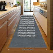 Dark Gray Striped Runner Mat Non-Slip Stain-Resistant Machine Washable