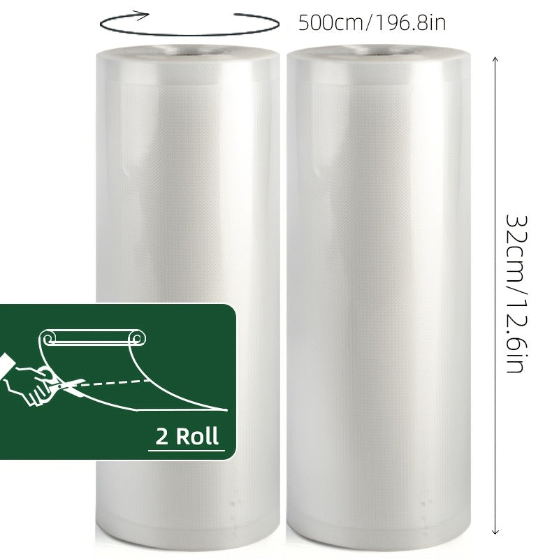 5m BPA-Free Vacuum Sealer Rolls 2pcs PE+PA Material Leak-Proof Durable for Sous Vide Storage