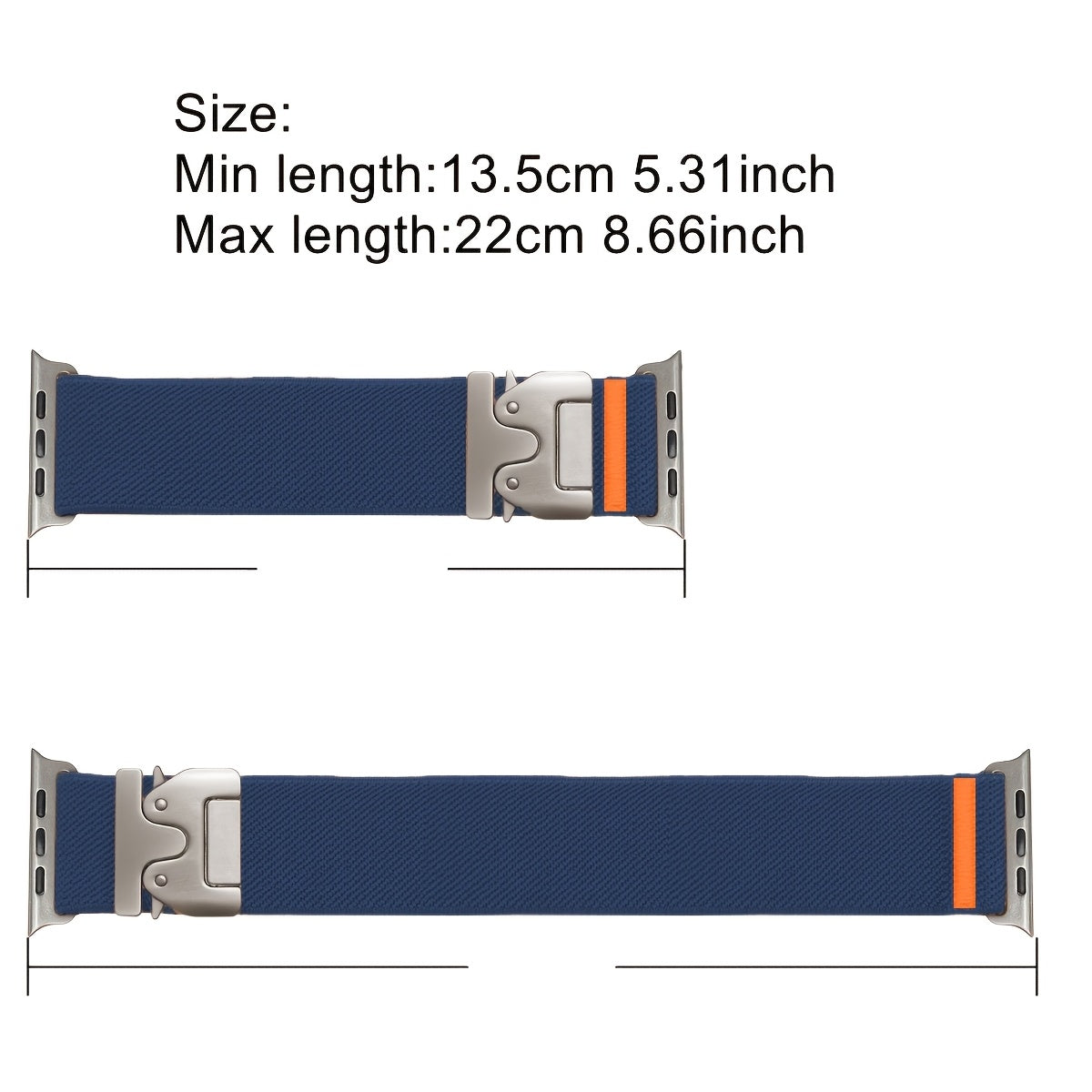 Orange Sports Elastic Watch Band for Apple Watch 38-49mm with Parachute Buckle