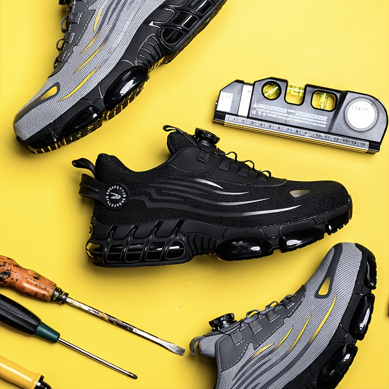 Zapatos de seguridad con puntera de acero para hombre, a prueba de pinchazos, con suela de goma antideslizante