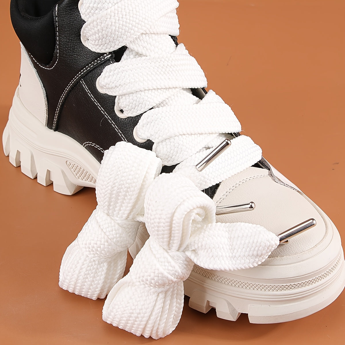 Unisex Flat Shoelaces Thickened Widened Open Smile Sports Shoes Laces