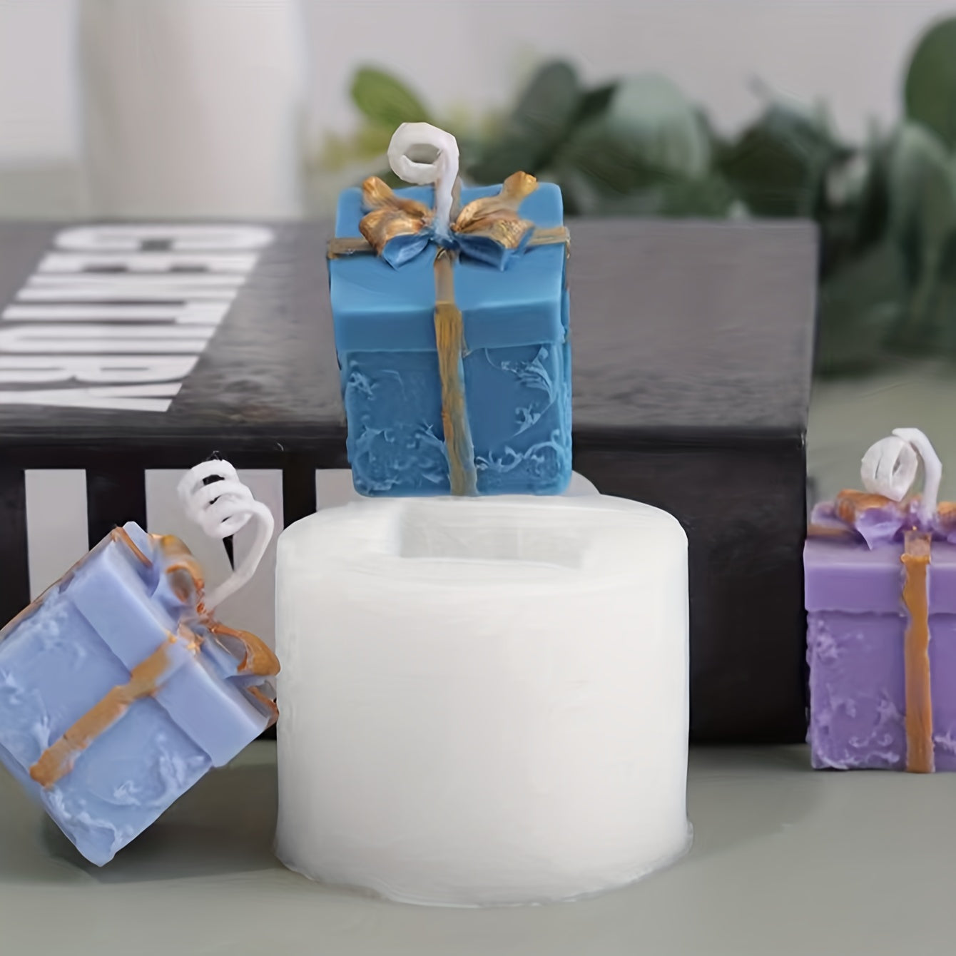 Silicone Mold for Christmas Bow Gift Box 3D Fondant Soap Chocolate Crafts