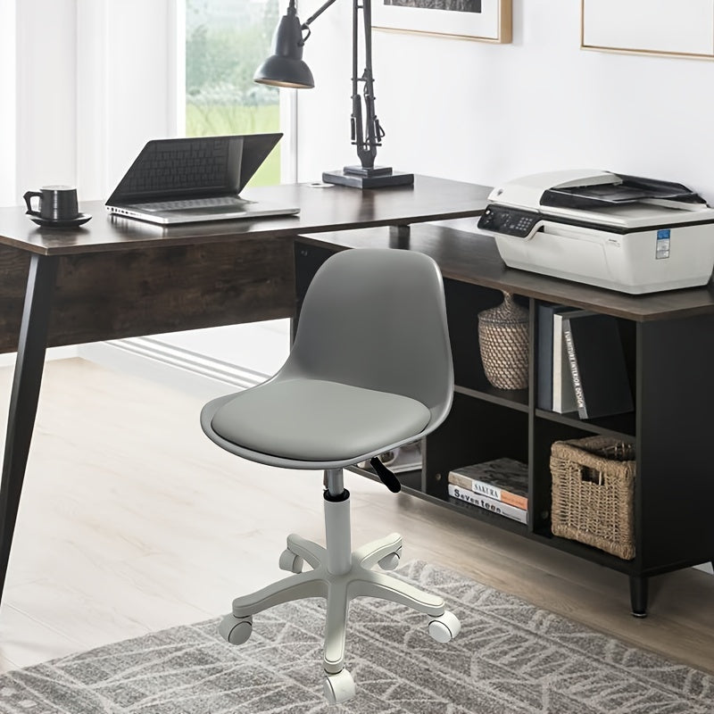 Современное регулируемое офисное кресло с поворотным механизмом, спинкой-веретеном, губчатой подушкой, каркасом из твердых пород дерева