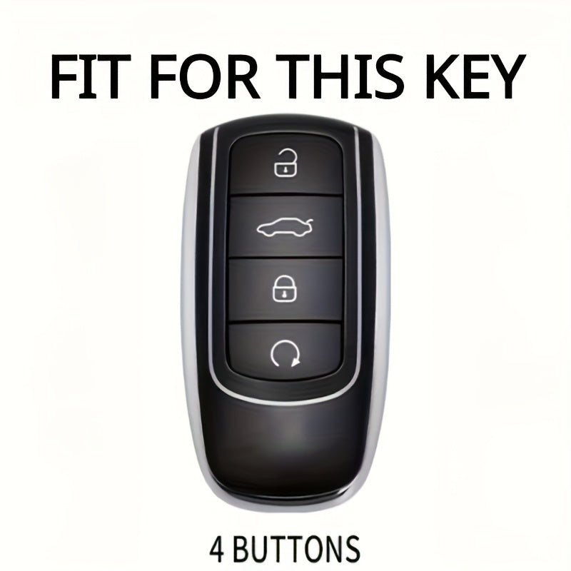 Premium Zinc Alloy Key Case for Car Keychain Accessories in Silver