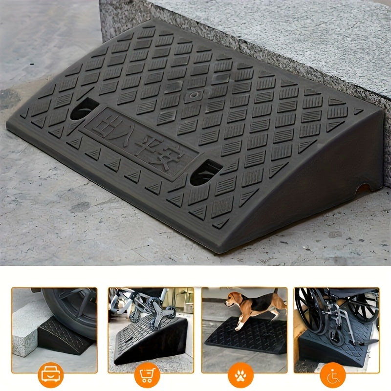 Portable Two-Piece Car Sidewalk Ramp for Wheelchairs and Vehicles