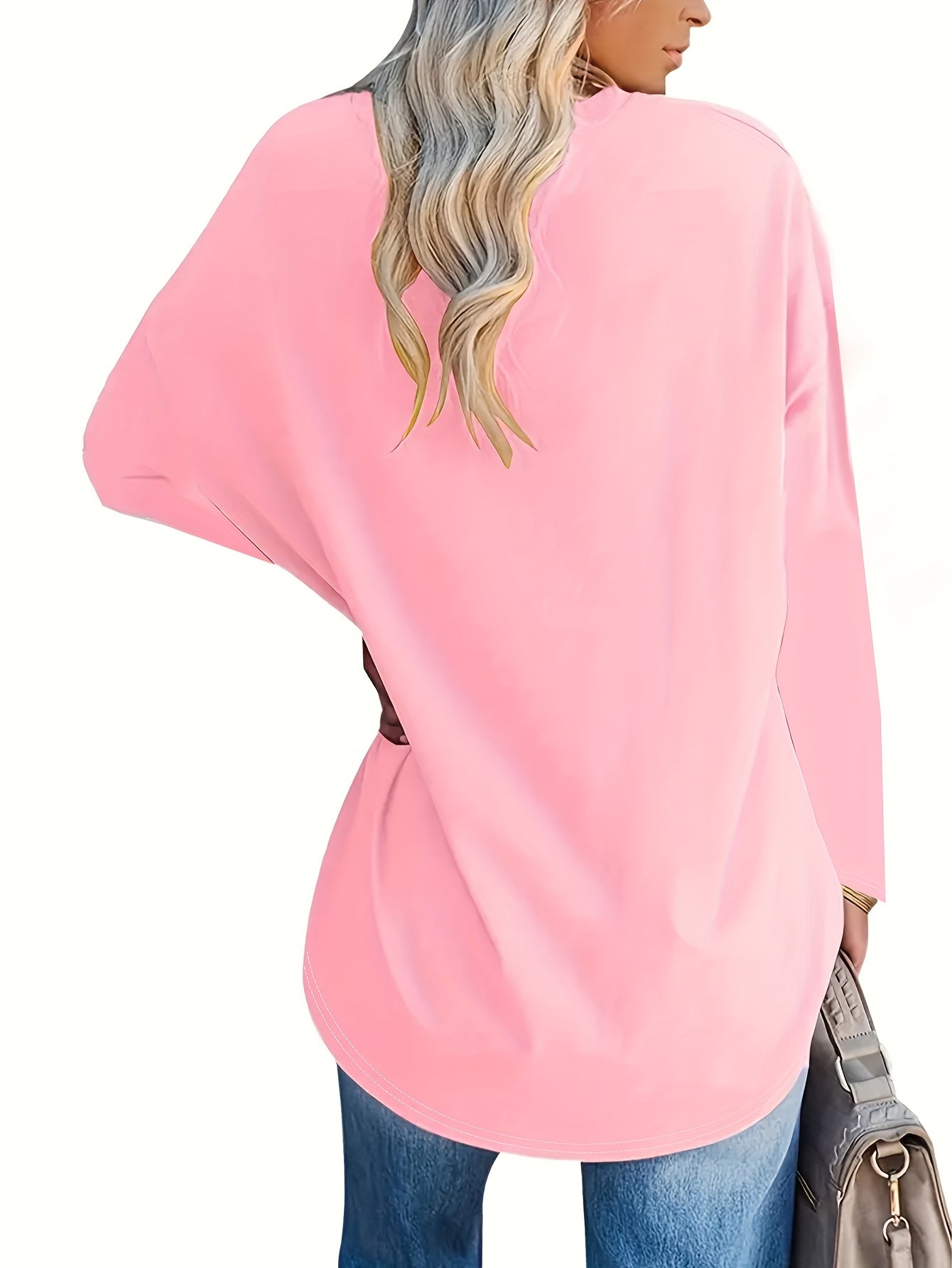 Женские свободные топы с длинным рукавом и круглым вырезом, 3 шт. в наборе, весна-лето, цветовые комплекты