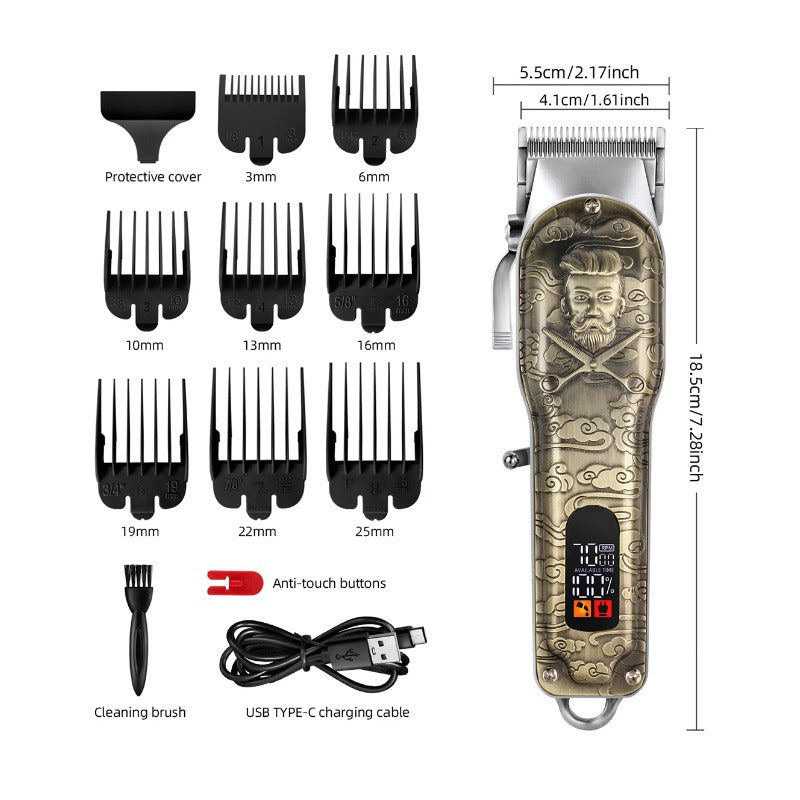 Профессиональные машинки для стрижки KIKIDO для мужчин, беспроводные и перезаряжаемые через USB, с 9 насадками-фиксатороми