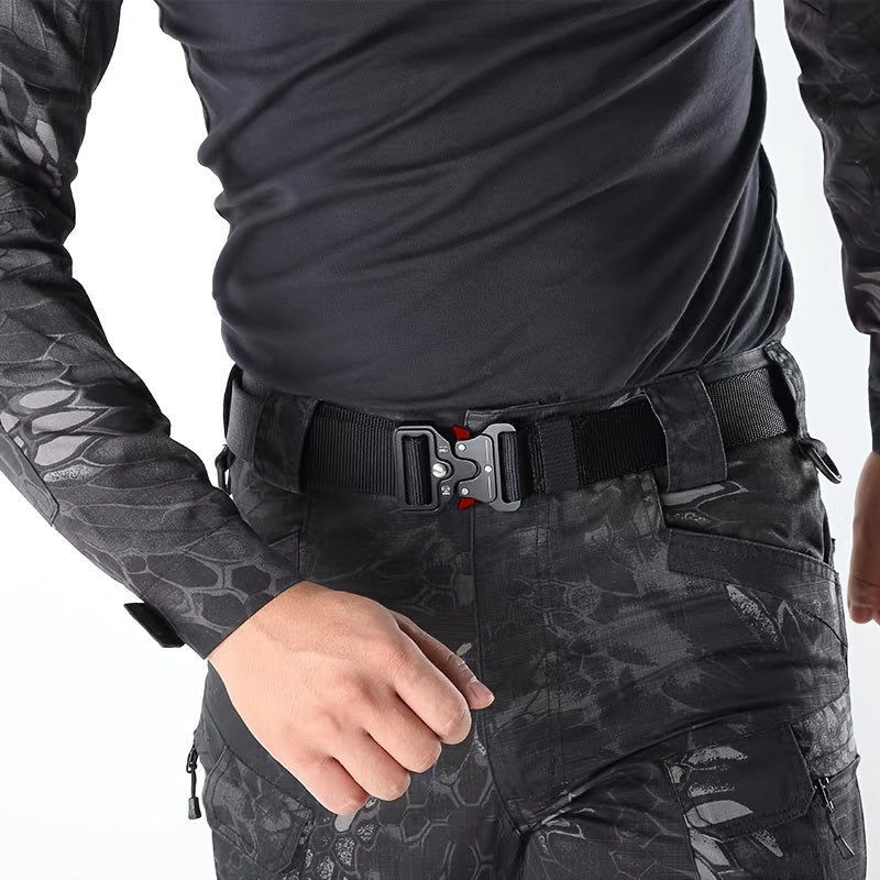 Men's Black Tactical Multi-Function Belt for Hunting and Outdoors 2 Pack