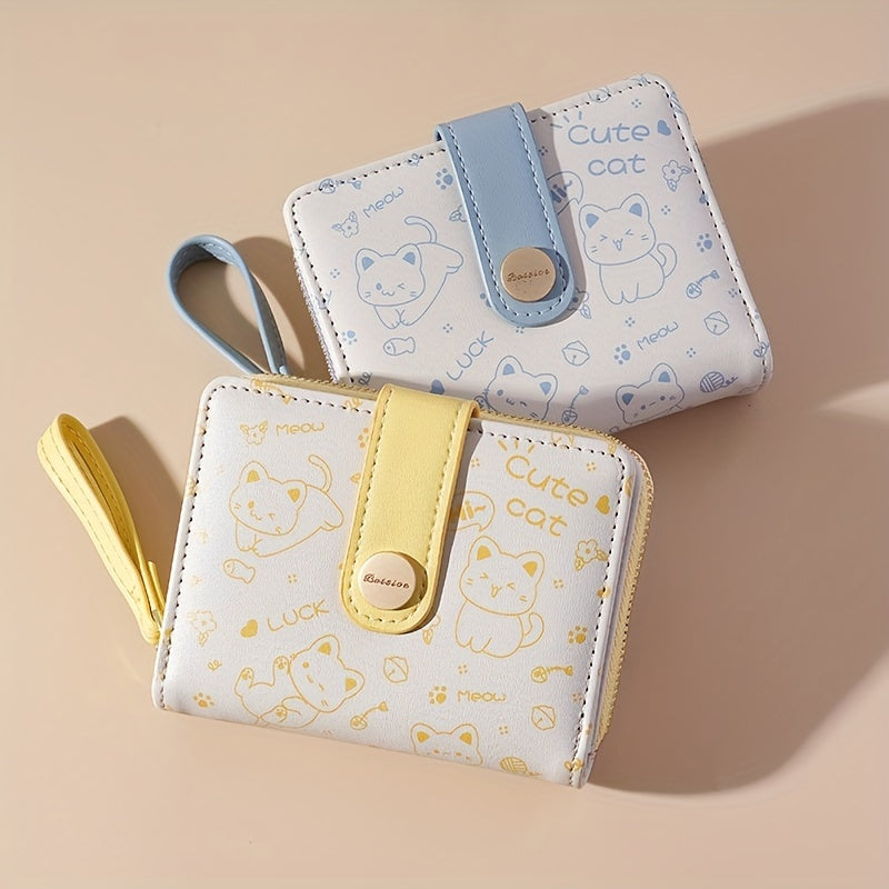 Ayollar uchun Qiziqarli Mushuk Naqshli Hamyon