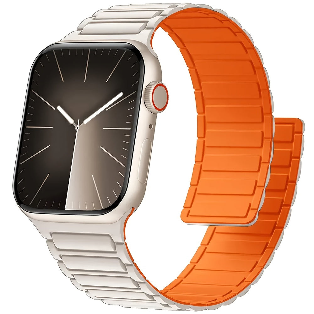 Silicone Magnetic Sport Band for Apple Watch Compatible with Series 1-10 and 38mm-49mm Sizes