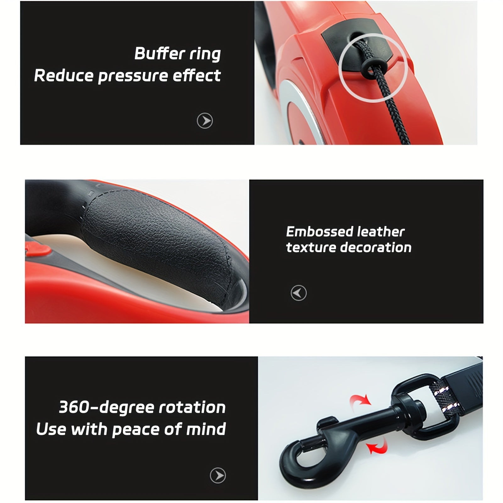 Adjustable 7.92m Dog Leash with Reflective Strap Made of ABS Material for All Breeds