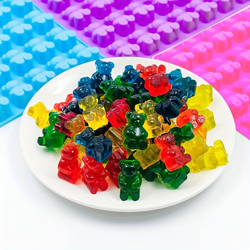 Silicone Gummy Bear Mold Set 2.54cm Katta shirinlik shakllari BPA bepul shishalar bilan