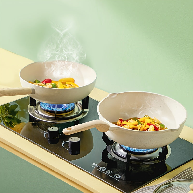 Сковорода Cooker King с антипригарным покрытием, со стеклянной крышкой, без PFOA, с термостойкой ручкой, керамическим покрытием, готовая для индукции, совместима со всеми плитами.