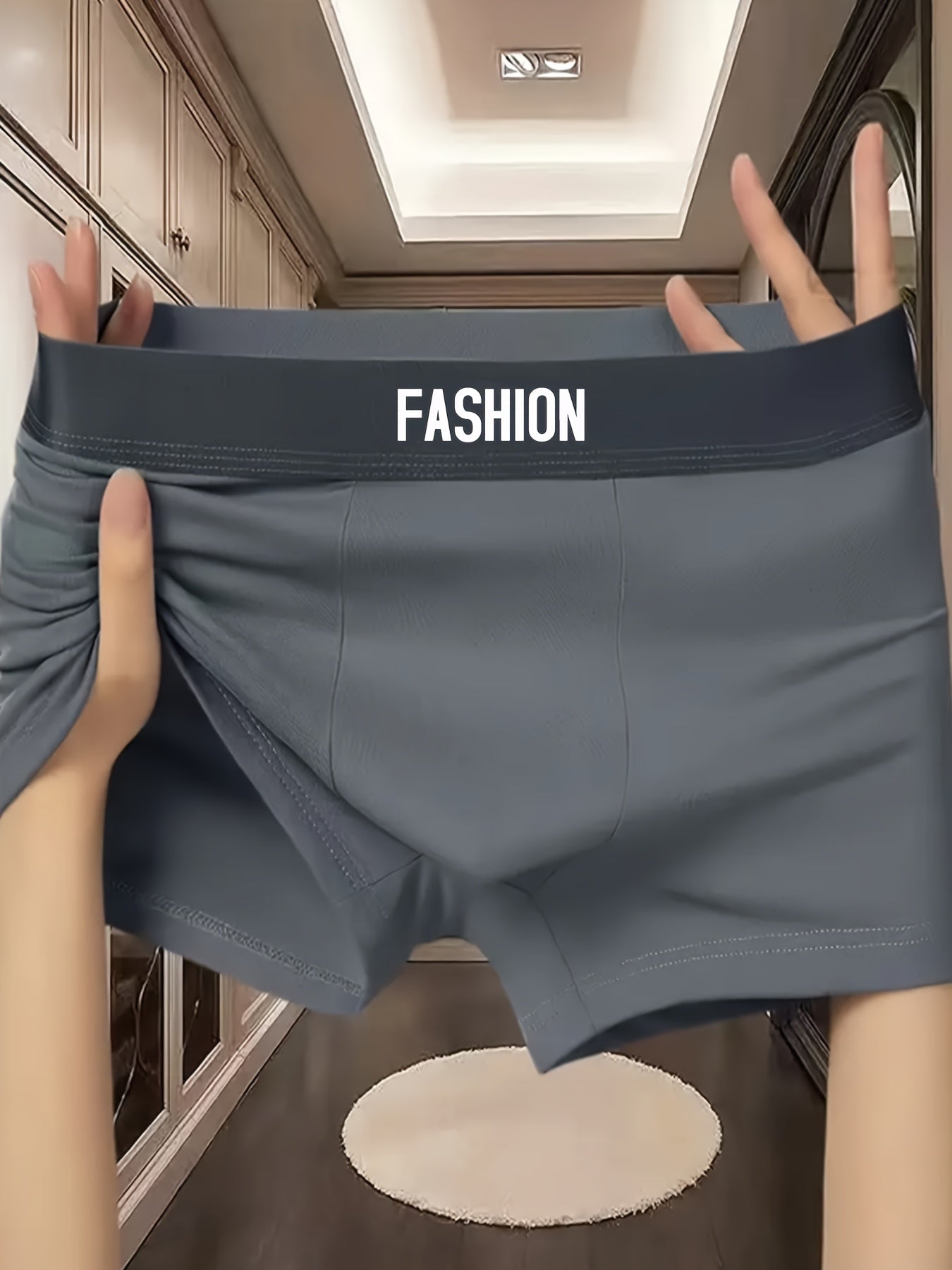 Men's 3-Piece Breathable Cotton Elastane Underwear Set Casual Solid Color Shortie