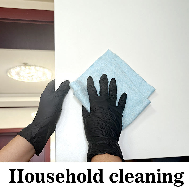 Black Disposable Gloves 101 Pieces, Powder-Free, Food Handling and Cleaning