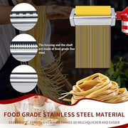 Stainless Steel Pasta Roller and Cutter Set for KitchenAid Stand Mixer