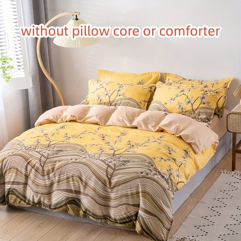 4-Piece Floral Bedding Set All Seasons Small Skin-Friendly Polyester Woven