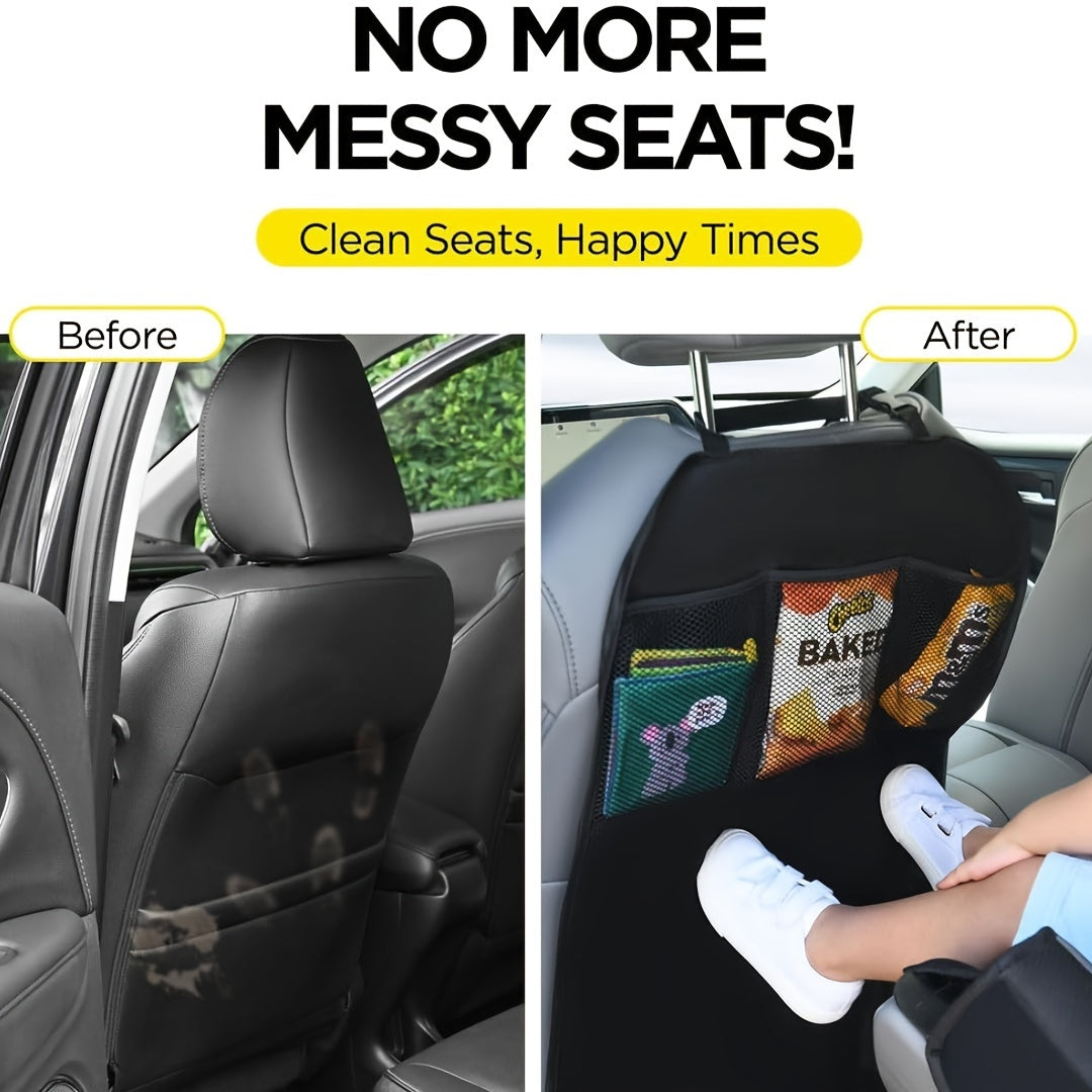 Universal Polyester Car Seat Backrest Organizer Woven Storage Pockets