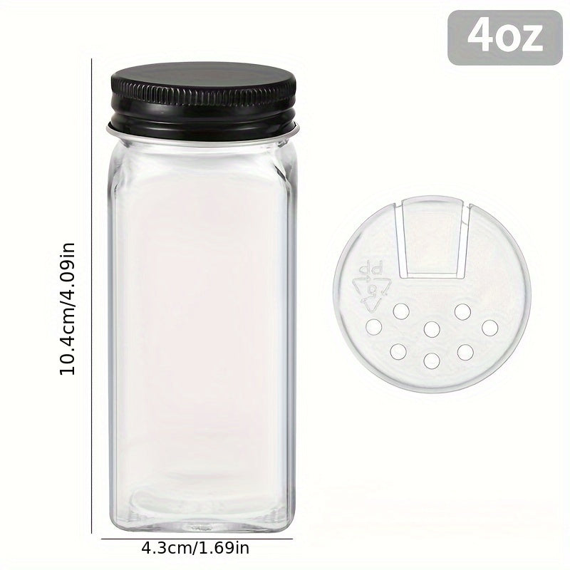 6/12 Glass Spice Jars with Wooden Lids and Aluminum Caps for Kitchen Storage