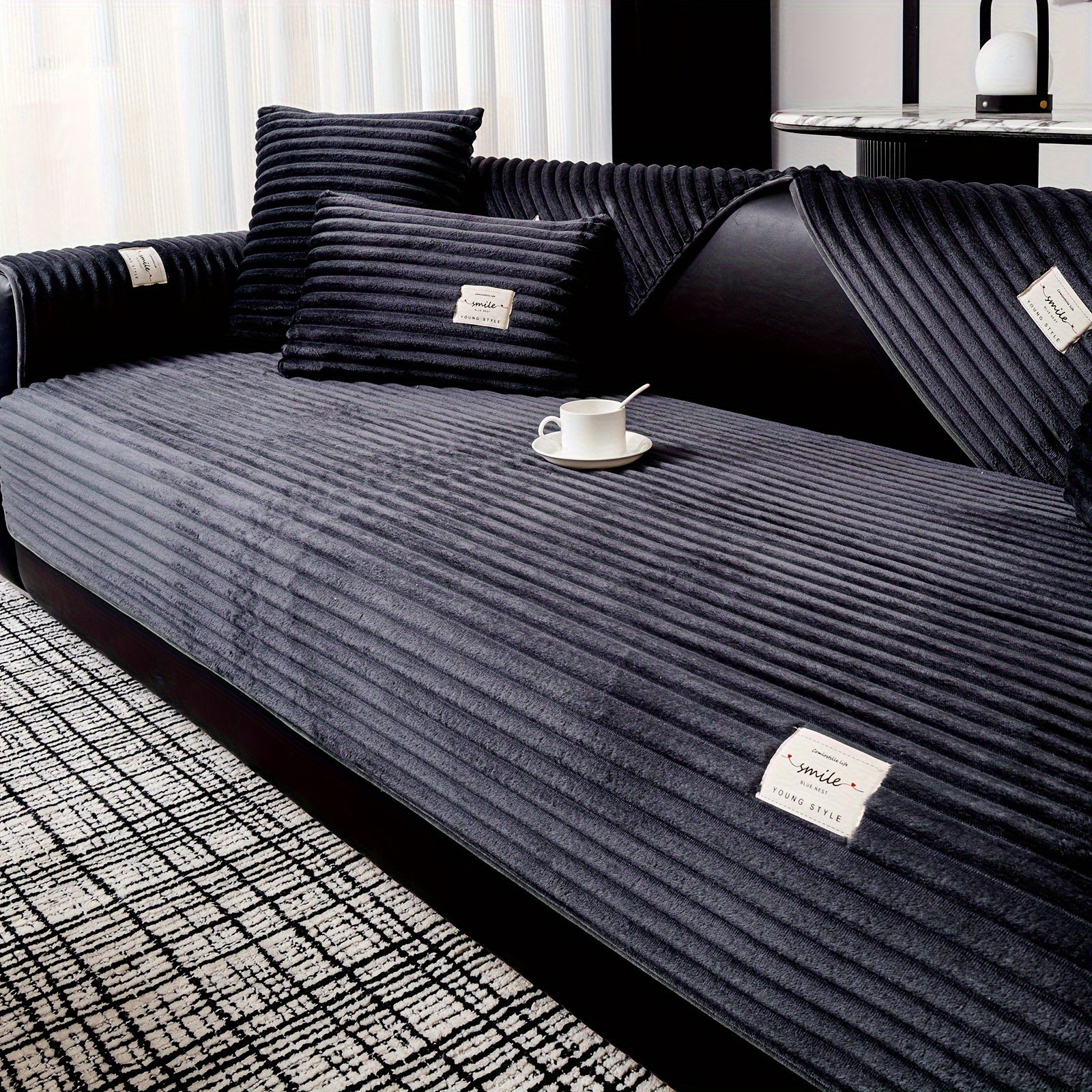 Плюшевый чехол на диван из бархата, противоскользящий, для домашних животных, моющийся в машине, современный стиль, все размеры